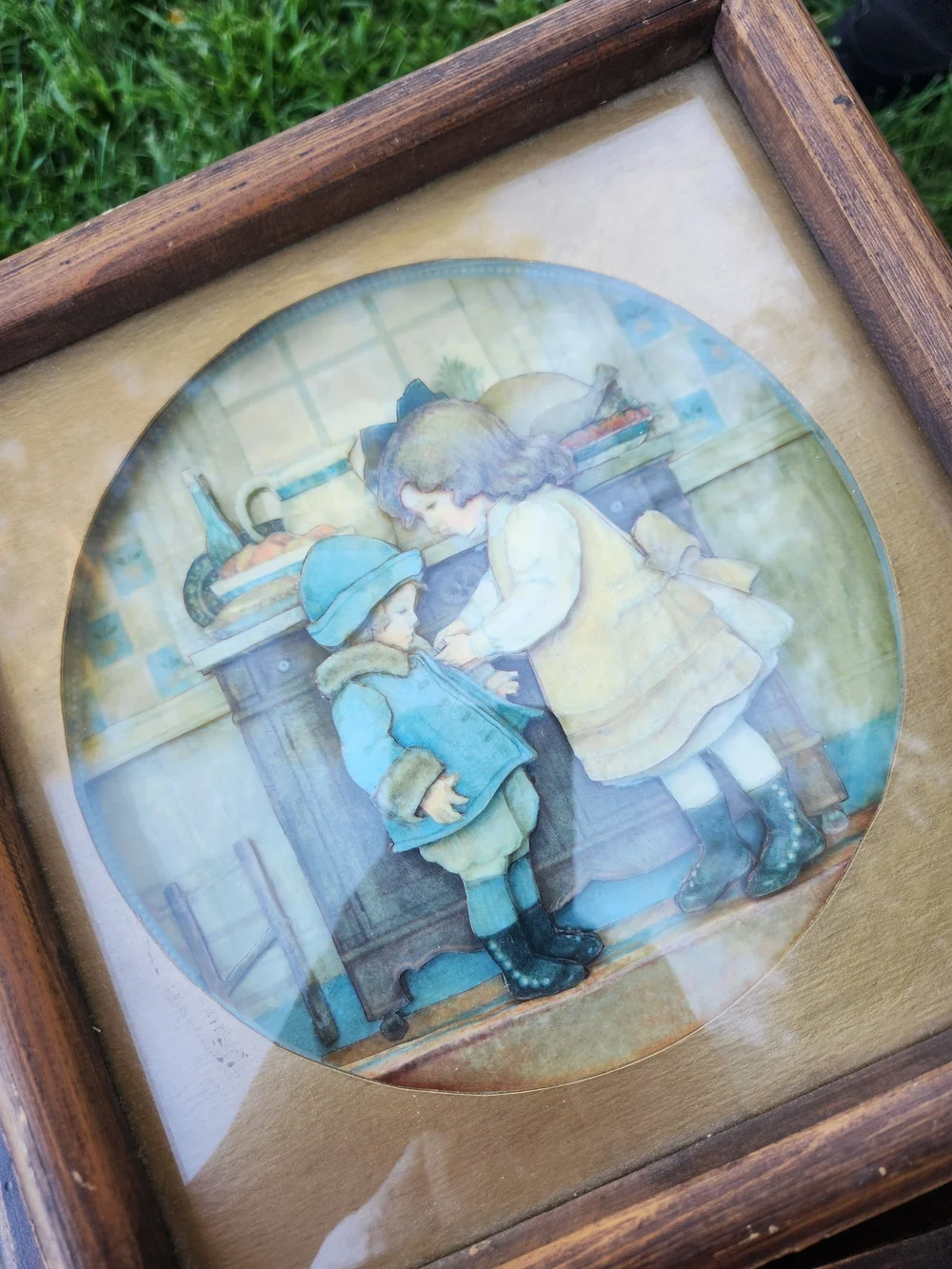 3D Paper Tole  Vintage Children Scene
